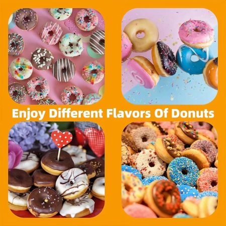 Aparat de Făcut Gogoși Electric RAF R-572, 850W, 7 Gogoși pe Ciclu, Plăci Antiaderente, Termostat Reglabil, Indicator Luminos, 23 x 28 x 14 cm, Donut Maker Multifuncțional [6]