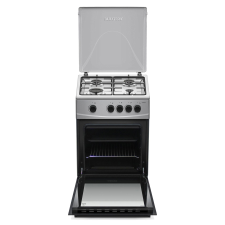 ELECTROCASNICE - Aragaz Albatros AL452NXS, 50 x 50 cm, 4 arzatoare pe gaz, Cuptor pe gaz, 52 L, inox (laterale argintii)