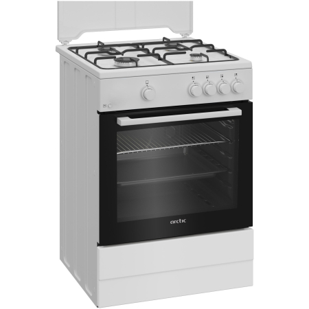 Aragaz Arctic ABGM6600L, Gaz, 4 arzatoare, Safety Plus, Arzatoare cu eficienta ridicata, 60 cm, Alb [1]