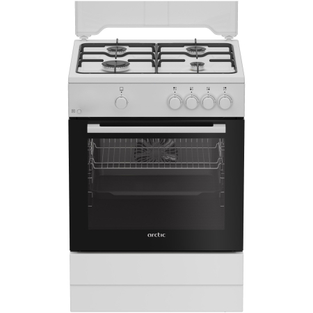 ELECTROCASNICE - Aragaz Arctic ABGM6600L, Gaz, 4 arzatoare, Safety Plus, Arzatoare cu eficienta ridicata, 60 cm, Alb