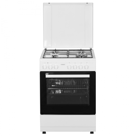 Aragaz cu 4 Arzatoare Gaz  SAMUS 662AENS WHITE, Cuptor electric 56 L, Alb [5]
