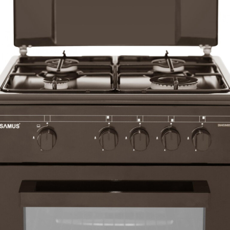 Aragaz pe gaz Samus SM450MBS, 4 arzatoare, latime 50 cm, dispozitiv siguranta plita si cuptor, maro [6]