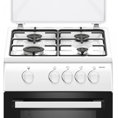 Aragaz Samus SM561ABS, 4 Arzatoare gaz, Cuptor gaz, Siguranta plita si cuptor, Geam dublu la cuptor, Alb [3]