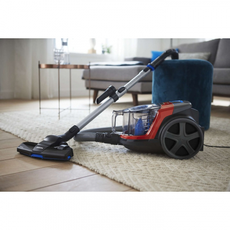 Aspirator fara sac Philips PowerPro Compact FC9330/09, 750W, PowerCyclone 5, perii triactive, parchet, filtru anti-alergic ECARF, rosu [3]
