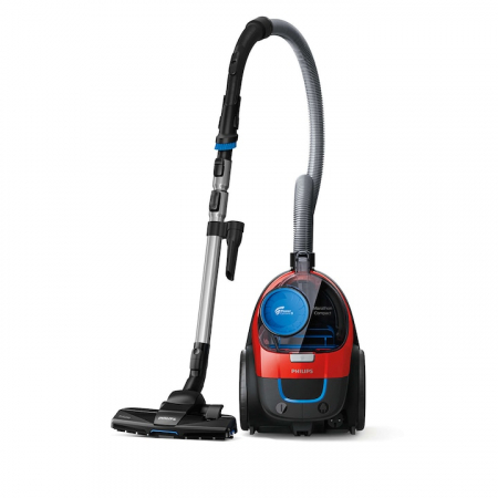Aspirator fara sac Philips PowerPro Compact FC9330/09, 750W, PowerCyclone 5, perii triactive, parchet, filtru anti-alergic ECARF, rosu [1]