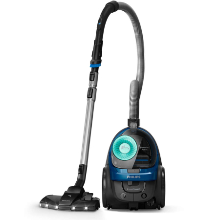 ELECTROCASNICE - Aspirator fara sac Philips Seria 5000 FC9557/09, tehnologie PowerCyclone 7, 900W, filtru alergenic H13, cap de aspirare Triactive + LED, perie miniTurbo pentru parul animalelor, Albastru