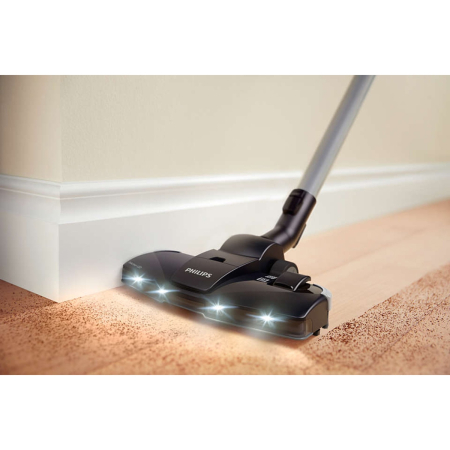 Aspirator fara sac Philips Seria 5000 FC9557/09, tehnologie PowerCyclone 7, 900W, filtru alergenic H13, cap de aspirare Triactive + LED, perie miniTurbo pentru parul animalelor, Albastru [8]