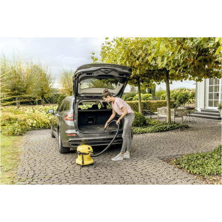 Aspirator umed-uscat Karcher WD 2 Plus V-12/4/18, 1000 W, recipient 12 l, furtun 1,8 m, functie de suflare, sac de filtrare, 1.628-000.0, Galben/Negru [10]