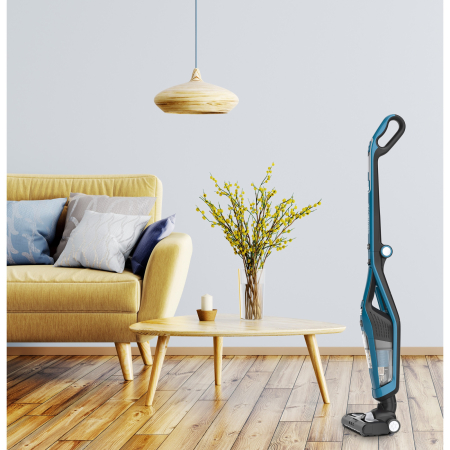 Aspirator vertical fara fir Rowenta Dual Force 2 in 1 RH6753WO, 48W, 21.6V, 0.6L, autonomie 75 min, perie de aspirare cu LED rotativa, maner pliabil, rosu [4]