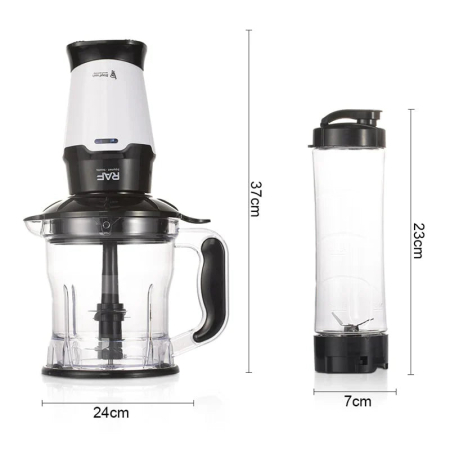 Blender și Tocător Electric RAF R.2905, 350W, 1,5L, 2-în-1, Lame din Oțel Inoxidabil, Recipient Blender 600 ml, Motor cu Bobinaj din Cupru [2]