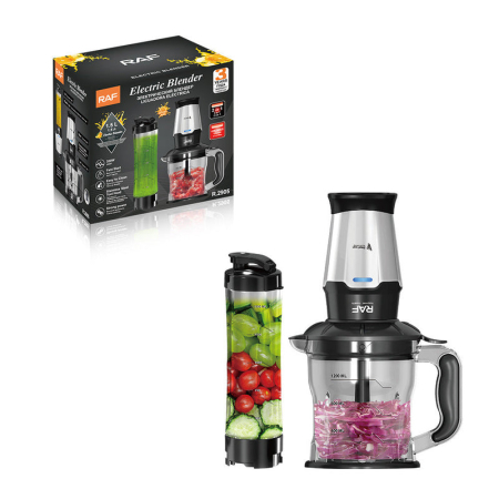 Blender și Tocător Electric RAF R.2905, 350W, 1,5L, 2-în-1, Lame din Oțel Inoxidabil, Recipient Blender 600 ml, Motor cu Bobinaj din Cupru [9]