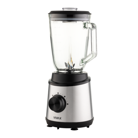 Blender Vivax BL-800X, 800 W, capacitate 1, 5 L, borcan de sticla, 2 viteze + Turbo Pulse, Negru/Inox [2]