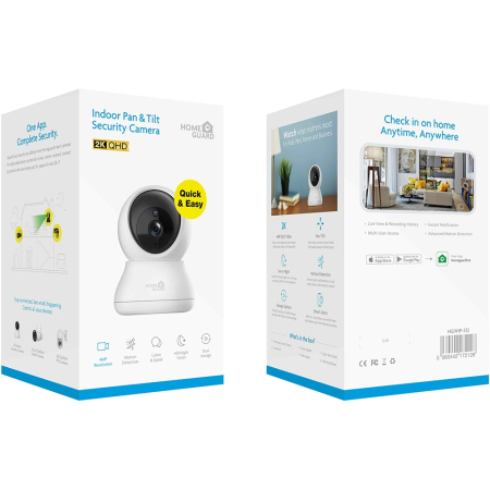 Camera IP Wireless interior HOMEGUARD HGWIP-212, 4Mp, QHD 1440p, IR, Night Vision, Alb [7]