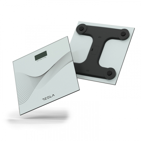 Cantar corporal Tesla BS103W, 180kg, baterii 2xAAA30x30cm, Alb [4]