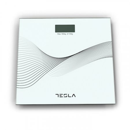 Cantar corporal Tesla BS103W, 180kg, baterii 2xAAA30x30cm, Alb [0]