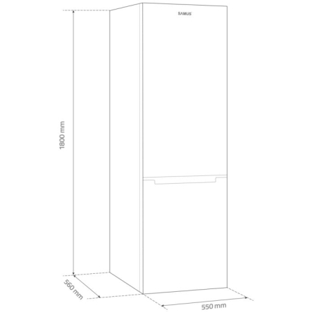 Combina Frigorifica Samus SCX344E, 262 l, Termostat reglabil, Clasa energetica E, 3 sertare la congelator, H 180 cm, Inox/Argintiu [2]