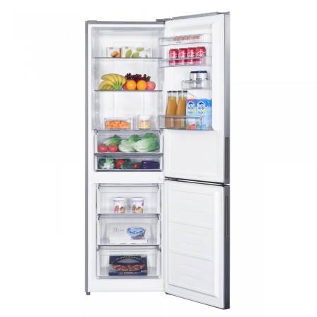 Combina Frigorifica Samus SCX486NFE, 347 L, Full No Frost, Clasa energetica E, Termostat electronic, 3 sertare la congelator, H 195 cm, Inox/ Argintiu [1]