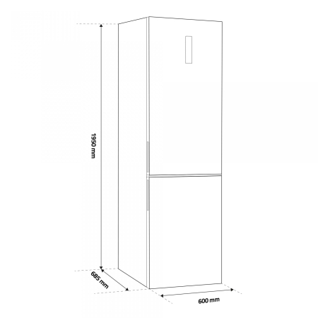Combina Frigorifica Samus SCX486NFE, 347 L, Full No Frost, Clasa energetica E, Termostat electronic, 3 sertare la congelator, H 195 cm, Inox/ Argintiu [3]