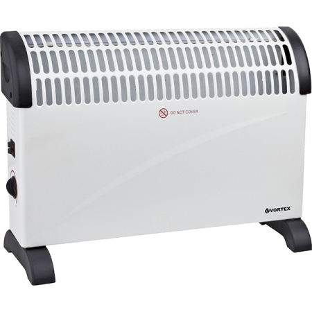 Calorifere si Convectoare electrice - Convector electric de podea VORTEX VO4230, 3 trepte putere, 2000W, Termostat reglabil, alb-negru