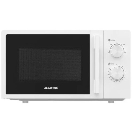 ELECTROCASNICE - Cuptor cu microunde Albatros MWA-20MC4, 20 litri, 700 W, 5 nivele de putere, control mecanic, timer, functie dezghetare, alb