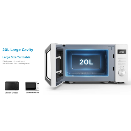 Cuptor cu microunde Midea AG20CF2EBK, 20L, digital, 700W, grill, Funcție de decongelare, Negru [2]