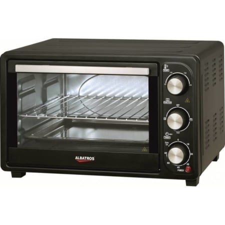ELECTROCASNICE - Cuptor electric Albatros A23B2, 23 litri, 1380 W, 4 programe, timer, functie Stay On, geam dublu, negru