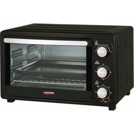 ELECTROCASNICE - Cuptor electric Albatros A28B2, 28 litri, 1500 W, 4 programe, timer, functie Stay On, geam dublu, negru