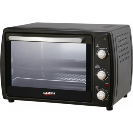 ELECTROCASNICE - Cuptor electric Albatros A45B2, 45 litri, 1800 W, 4 programe, timer, functie Stay On, geam dublu, negru