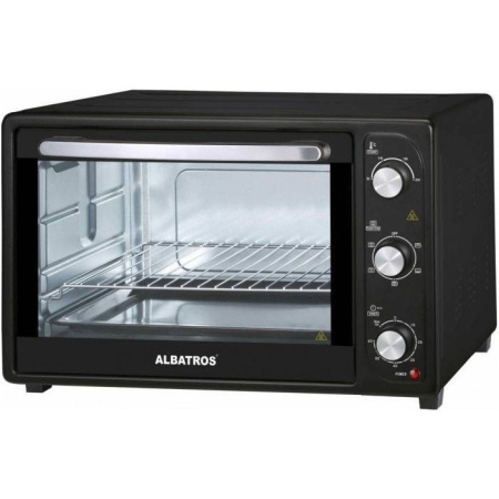 ELECTROCASNICE - Cuptor electric Albatros A45BC2, 45 litri, 1800 W, 6 programe, timer, functie Stay On, convectie, geam dublu, negru