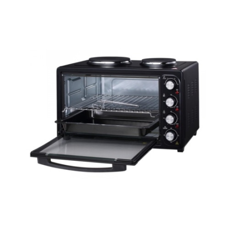 Cuptor electric Albatros A45BP2, 2 plite electrice in partea superioara, 45 litri, 3500 W, 4 programe, geam dublu, negru [1]
