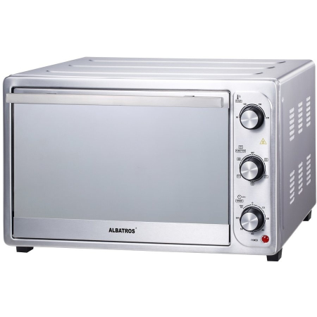 ELECTROCASNICE - Cuptor electric Albatros A45CRX2, 45 litri, 1800 W, 6 programe, rotisor, convectie, timer, functie Stay-on, avertizare sonora la terminarea programului, argintiu