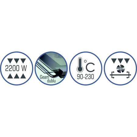 Cuptor electric Albatros A63BRC2, 63 litri, Rotisor, Convectie, Putere totala 2200 W, Negru [3]