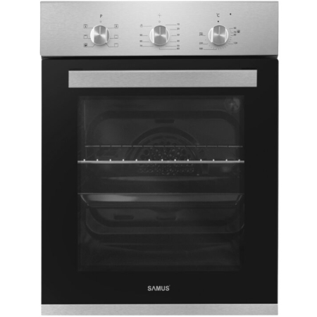 Cuptor electric incorporabil Samus SC456GTXV, clasa A, 43 litri, 6 functii, grill, ventilatie, timer mecanic, panou control din inox, 1900 W, argintiu [1]