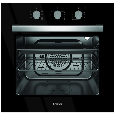 Cuptor electric incorporabil Samus SC618TGV, clasa A, 58 litri, 6 functii, grill, ventilator, timer, 2200 W, negru [2]