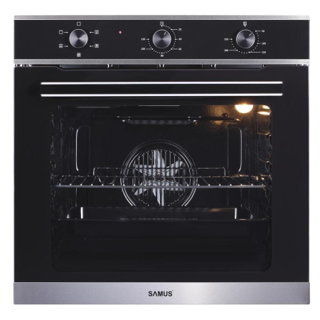 ELECTROCASNICE - Cuptor electric incorporabil Samus SC623GX5, clasa A, 75 litri, 5 functii, grill, ventilator, timer, 2000 W, negru + argintiu