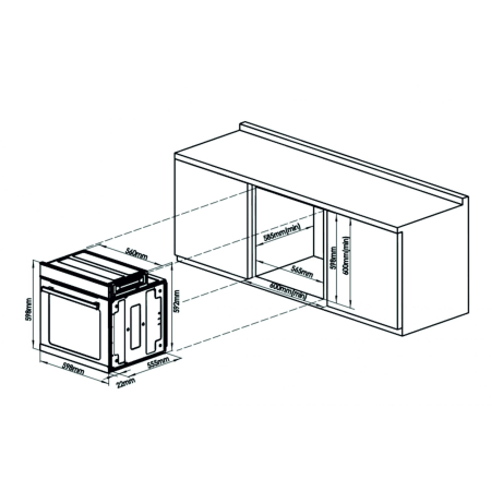 Cuptor electric incorporabil Samus SC625GDX5, clasa A, 75 litri, 5 functii, semi-grill, ventilator convectie, functie dezghetare, temporizator, display digital, 2000 W, negru [1]