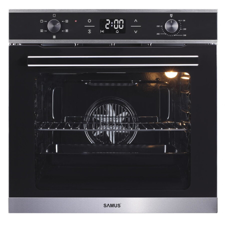 Cuptoare incorporabile - Cuptor electric incorporabil Samus SC625GDX5, clasa A, 75 litri, 5 functii, semi-grill, ventilator convectie, functie dezghetare, temporizator, display digital, 2000 W, negru