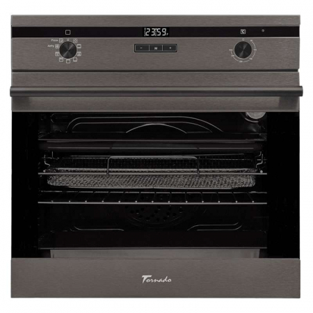 Cuptoare incorporabile - Cuptor electric incorporabil Tornado Eclipse, 73 l, soft close, 9 functii, Clasa A, Dark Inox