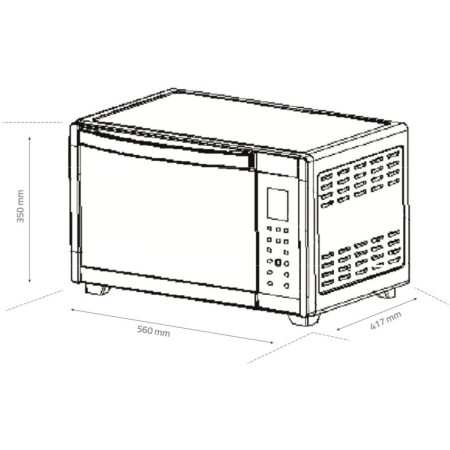 Cuptor electric Samus CSD-45BRC2, 45 litri, 2000 W, 8 programe, rotisor, convectie, dezghetare, functie mentinere la cald, afisaj electronic, timer, negru [1]