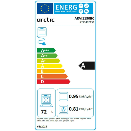 Cuptor incorporabil Arctic ARVI1130BC, Electric, 71 l, Autocuratare catalitica, Timer, Curatare cu abur, Touch & knob control, Clasa A, Negru [4]
