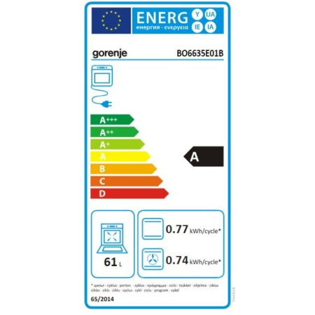 Cuptor incorporabil GORENJE BO6635E01B, Electric, Autocuratare AquaClean, 61 l, Clasa A, negru [6]