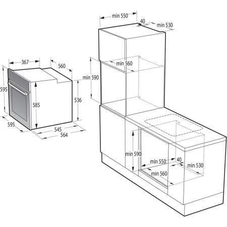 Cuptor incorporabil GORENJE BO6737E02BG, Electric, Autocuratare Hidrolitica, 77 l, Clasa A, negru [6]