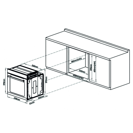 Cuptor incorporabil Samus SC626GDX9 Gray,75 L, 9 functii de preparare, Semi grill, Putere cuptor 2800 W, Functie dezghetare, Pizza, Gri [1]