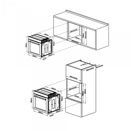 Cuptor incorporabil Samus SC626WGD9, 75 l, 2800 W, 9 functii de preparare, display digital, Alb [1]