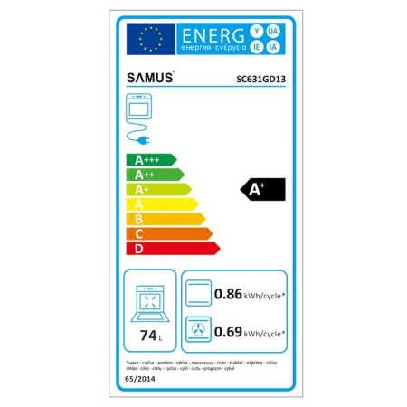 Cuptor incorporabil Samus SC631GD13, Capacitate 74 litri, 13 functii + gatire 3D, Putere cuptor 2890-34400 W, Grill electric, Ventilator, Timer Digital [2]