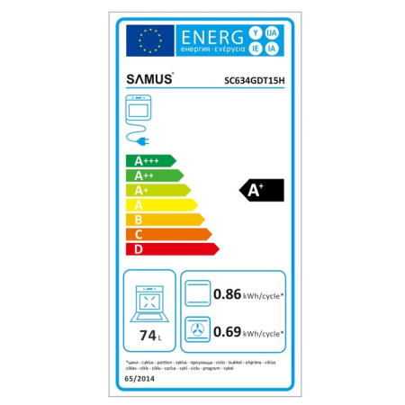 Cuptor incorporabil Samus SC634GDT15H, 74 L, Grill Electric, 15 functii de gatire, Curatare catalitica, Ventilator, Timer Digital, Negru [2]