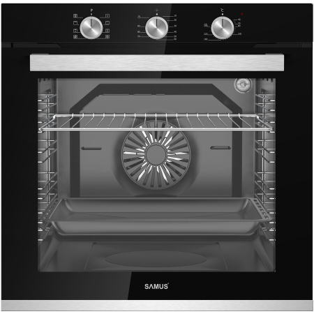 Cuptor Incorporabil Samus SC8180BGTV3D, 80 l, 8 Functii + Gatire 3D, 2500 W, Grill ellectric, Ventilator, Clasa energetica A, Timer, Negru/Inox [5]