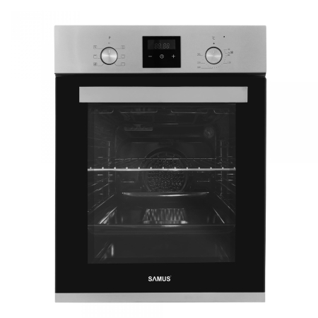 Cuptoare incorporabile - Cuptor incorporabil Samus SCE458GTXV, 47L, putere 1900W, 6 functii, clasa energetica A, latime 45 cm, Argintiu