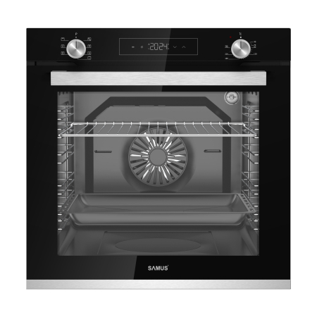 Cuptoare incorporabile - Cuptor Incorporabil Samus SCE8171BGV, 80 L, 7 Functii, Ventilator, 2500 W, Grill electric, Clasa energetica A, Negru/Inox