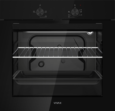 Cuptor incorporabil VIVAX BO-624MS G, Electric, Clasa A, Capacitate 62L, 3 Programe, Steam Cleaning, Temperatura ajustabila, 2200W, Lumina, Ventilatie tangentiala de racire, Sticla neagra [1]
